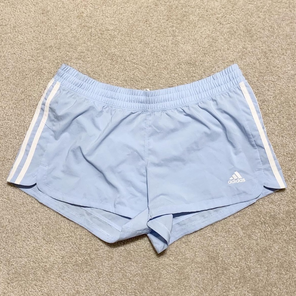 light blue adidas shorts